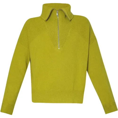 Wool Zip Sweater with High Neck , female, Sizes: L, M, XS, S - Liu Jo - Modalova