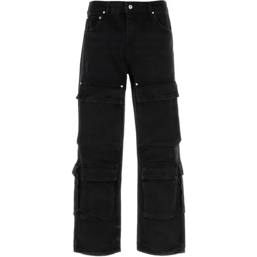 Denim cargo jeans , male, Sizes: W29, W34, W32, W30, W31 - Represent - Modalova
