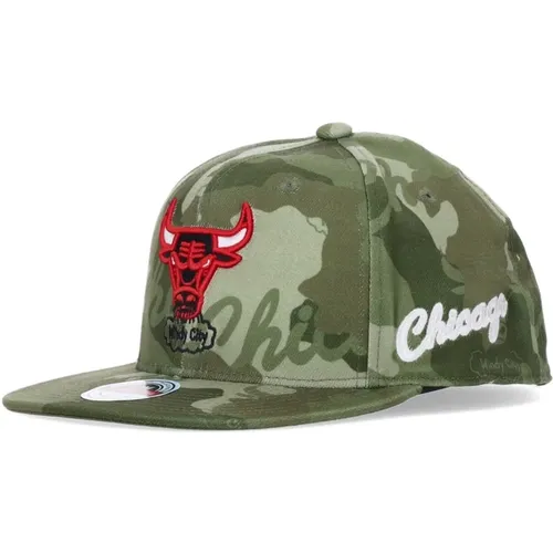 NBA Tonal Camo Stretch Fitted Cap , male, Sizes: L, S - Mitchell & Ness - Modalova