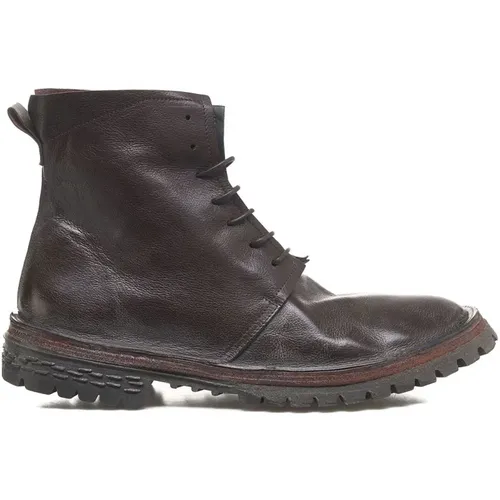 Leather Combat Ankle Boots , male, Sizes: 10 UK - Moma - Modalova