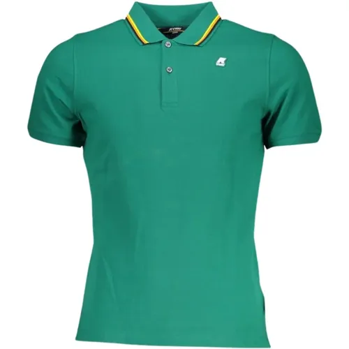 Grünes Polo Shirt mit Kontrastdetails , Herren, Größe: S - K-way - Modalova