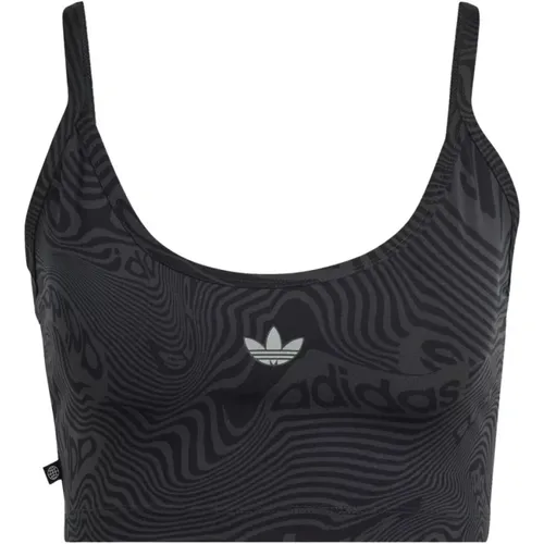 Printed Strappy Grey Top , female, Sizes: M - Adidas - Modalova