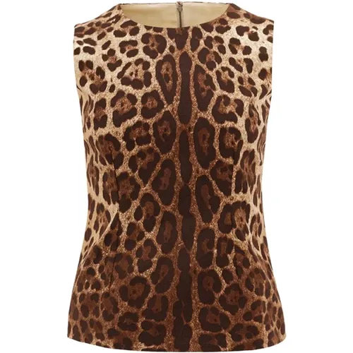 Ärmelloses Leopardenmuster-Top - Dolce & Gabbana - Modalova