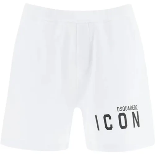 Casual Shorts, male, , Size: L Logo Cotton Shorts Made in Italy - Dsquared2 - Modalova