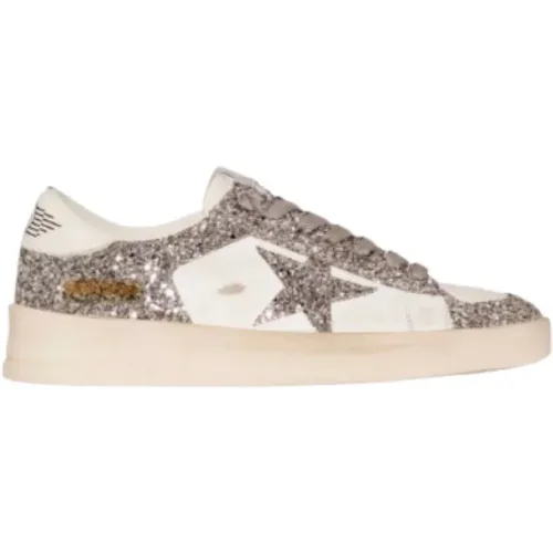 Silver Glitter Star Sneakers , female, Sizes: 3 UK, 5 UK, 7 UK, 4 UK - Golden Goose - Modalova