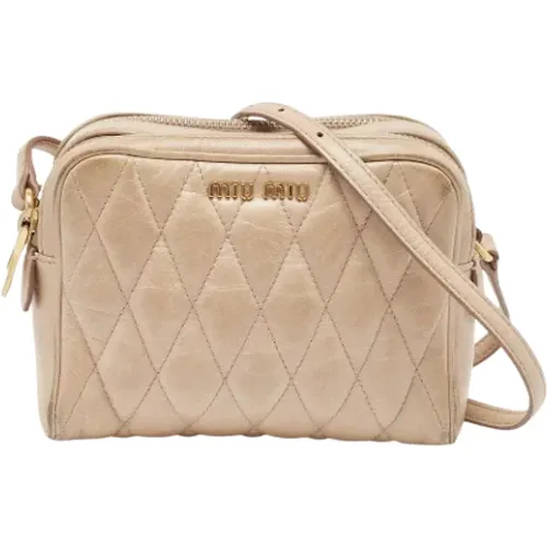 Pre-owned Leather crossbody-bags , female, Sizes: ONE SIZE - Miu Miu Pre-owned - Modalova