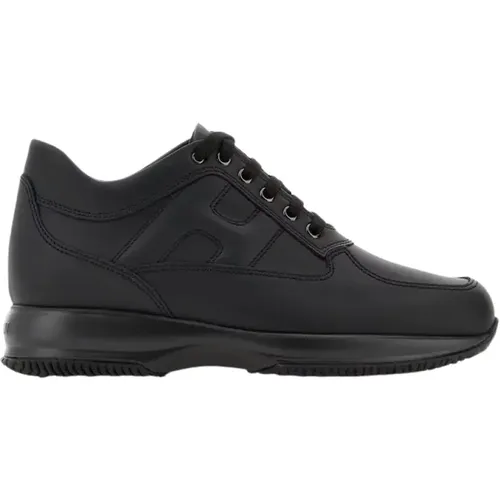 Leather Sneakers with Padded Detail , male, Sizes: 7 1/2 UK, 5 UK, 8 UK, 6 UK, 7 UK, 6 1/2 UK, 9 UK, 8 1/2 UK - Hogan - Modalova