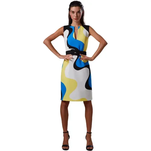 Geometrisches Bedrucktes Kleid - Größe 46 , Damen, Größe: L - Moskada - Modalova