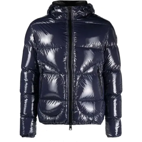 Glänzende blaue Bomberjacke , Herren, Größe: XL - Herno - Modalova