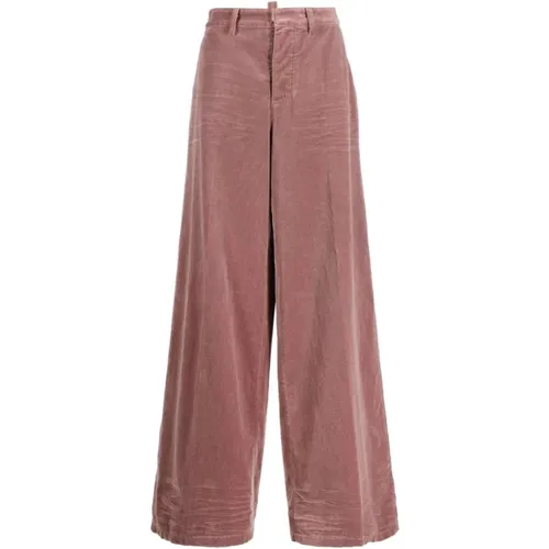 Powder Traveller Wide-Leg Trousers , female, Sizes: XS, 2XS - Dsquared2 - Modalova