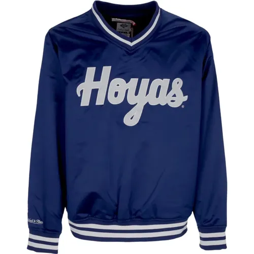 Sweatshirts, male, , Size: M Georgetown Hoyas Satin Jacket - Mitchell & Ness - Modalova