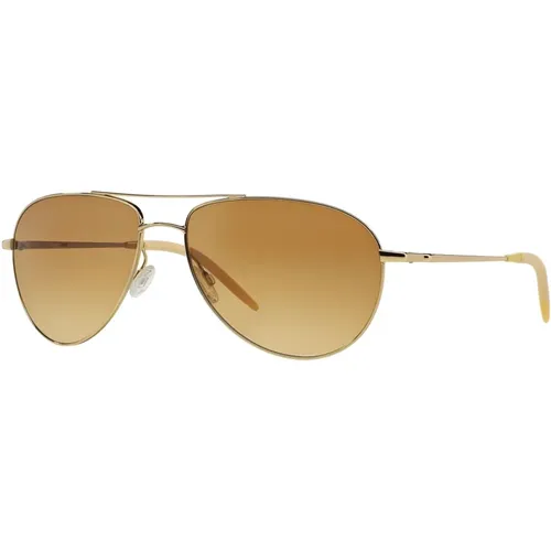 Sunglasses, male, , Size: 59 MM Gold Chrome Amber Vfx Sunglasses - Oliver Peoples - Modalova