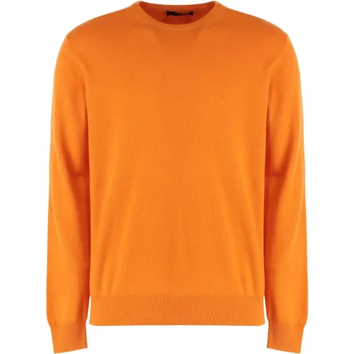 Cashmere Knitwear, male, , Size: XL Cashmere Ribbed Knit Crew-Neck Sweater - Moorer - Modalova