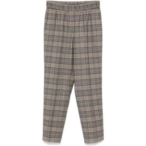 Tartan Wool Blend Check Trousers , female, Sizes: XL - PESERICO - Modalova