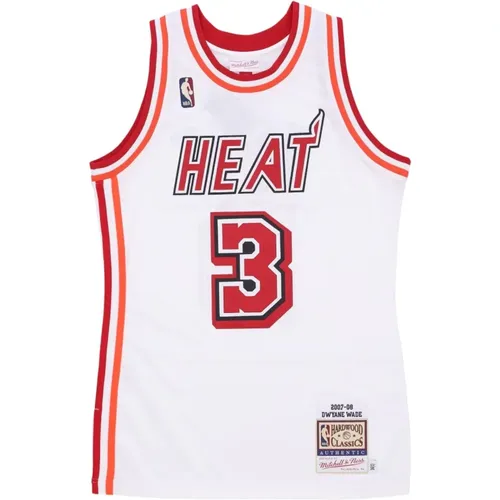 Sleeveless Tops, male, , Size: XL Dwyane Wade Miami Heat Basketball Tank - Mitchell & Ness - Modalova