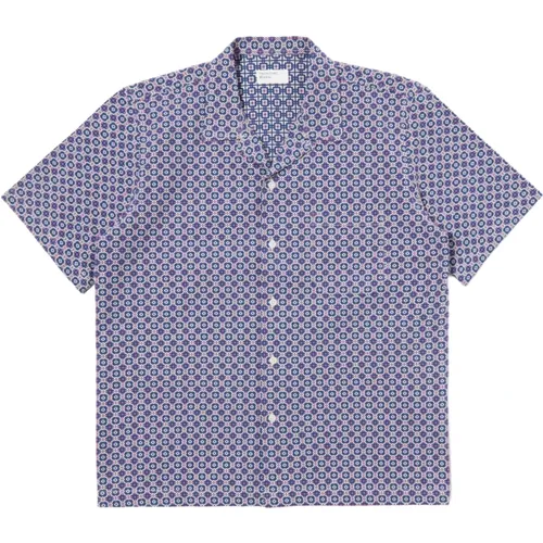 Road Shirt In Navy Tile 1 Cotton , male, Sizes: L, XL - Universal Works - Modalova