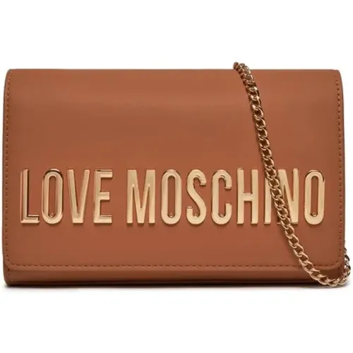 Cross Body Bags, female, , Size: ONE SIZE Gray PU Bag - Love Moschino - Modalova