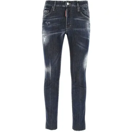 Slim Fit Blaue Jeans , Herren, Größe: XL - Dsquared2 - Modalova