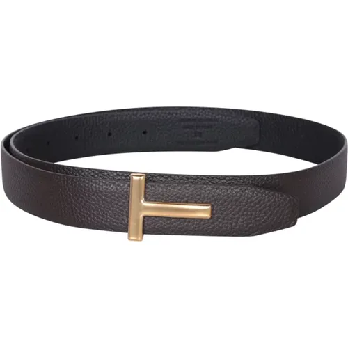 Reversible Leather Belt Ss24 , male, Sizes: 100 CM - Tom Ford - Modalova
