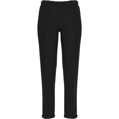 Schwarze Damen-Slim-Fit-Hose mit Logo , Damen, Größe: 2XL - Guess - Modalova