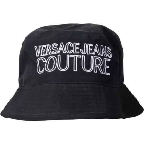 Schwarzer Logo Cloche Hut , Herren, Größe: S - Versace Jeans Couture - Modalova