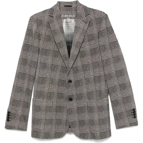 Blazers, male, , Size: L Checked Blazer Cotton Jacket - Circolo 1901 - Modalova