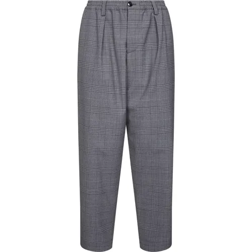 Slim-fit Trousers, male, , Size: S Grey Wool Cropped Trousers - Marni - Modalova
