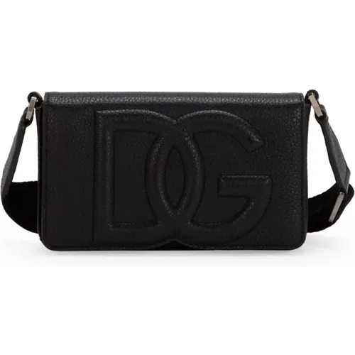 Leather Crossbody Bag , male, Sizes: ONE SIZE - Dolce & Gabbana - Modalova