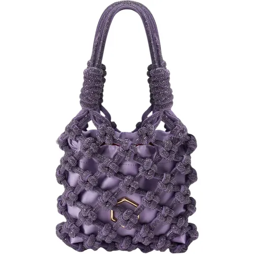 Lola Crystal-Embellished Bag , female, Sizes: ONE SIZE - Hibourama - Modalova