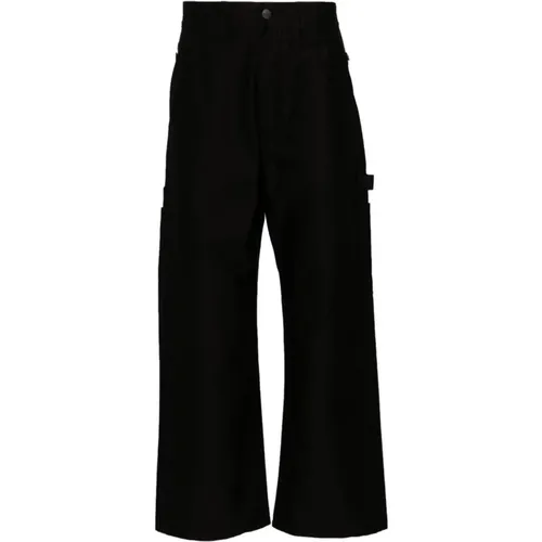 Wide Trousers, male, , Size: L Cotton Trousers with Pleat Detailing - Junya Watanabe - Modalova