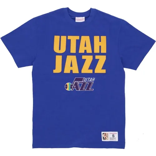 T-Shirts, male, , Size: M Utah Jazz NBA Tee Shirt - Mitchell & Ness - Modalova