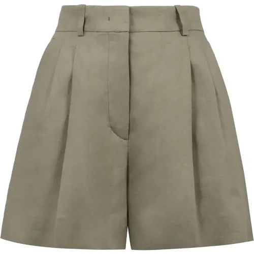 Short Shorts, female, , Size: XS Pleated Linen Shorts - Kiton - Modalova