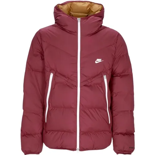 Windrunner Down Jacket Dark Beetroot , male, Sizes: XL, M, S, XS, L - Nike - Modalova