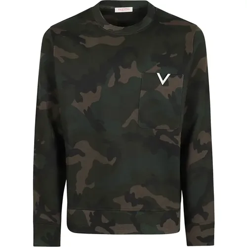 Sweatshirts, male, , Size: M Camouflage Army Jersey Sweatshirt - Valentino Garavani - Modalova