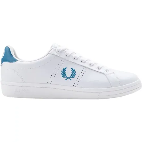 Weiße Leder Tennissneaker , Herren, Größe: 42 EU - Fred Perry - Modalova