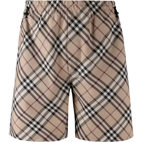 Casual Shorts, male, , Size: L Plaid Shorts with Flap Pocket - Burberry - Modalova