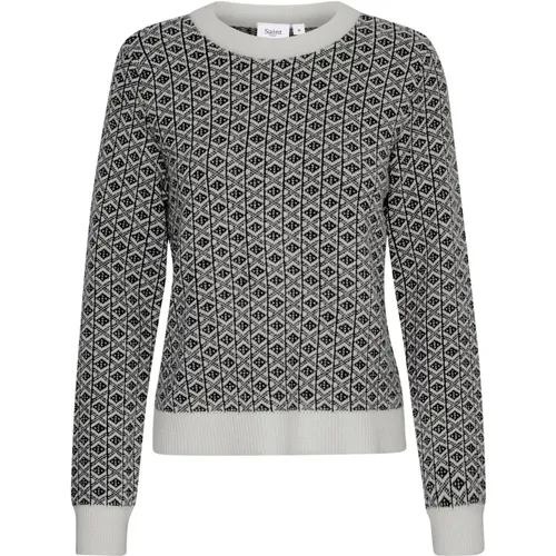 Schwarzer Strickpullover , Damen, Größe: XL - Saint Tropez - Modalova