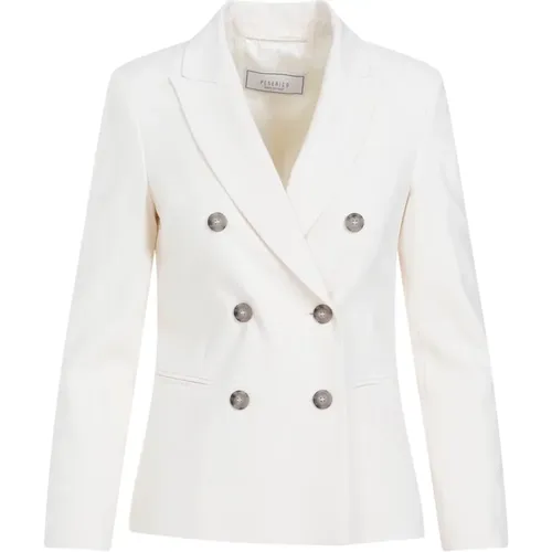 Blazers, female, , Size: M Double Breasted Jacket - PESERICO - Modalova