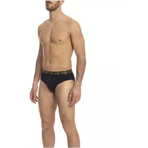 Blaue Baumwollunterwäsche Briefs Bi-pack , Herren, Größe: XL - Cavalli Class - Modalova