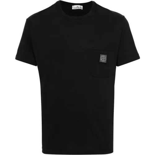Patch Logo Cotton T-Shirt , male, Sizes: L, S, M - Stone Island - Modalova