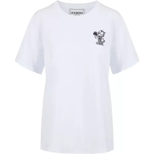T-Shirt mit Cartoon-Grafiken , Damen, Größe: M - Iceberg - Modalova