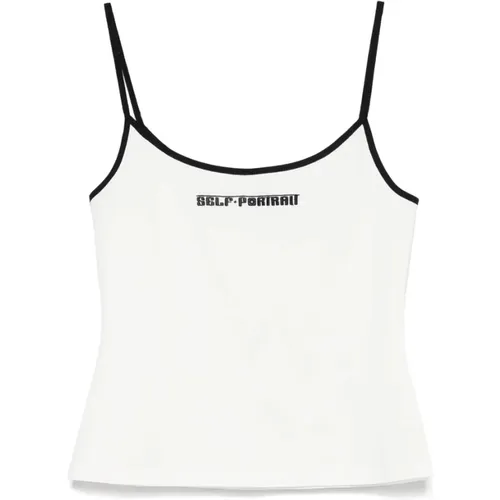 Sleeveless Tops, female, , Size: XS Top Pf25-110Ta-W - Self Portrait - Modalova