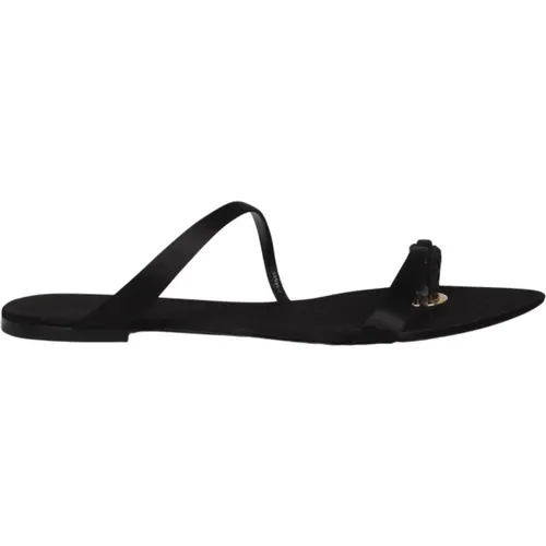 Luxuriöse Satin Almond Toe Slides , Damen, Größe: 36 EU - Saint Laurent - Modalova