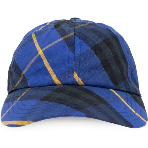 Linen cap with a visor , male, Sizes: L, XL, M - Burberry - Modalova