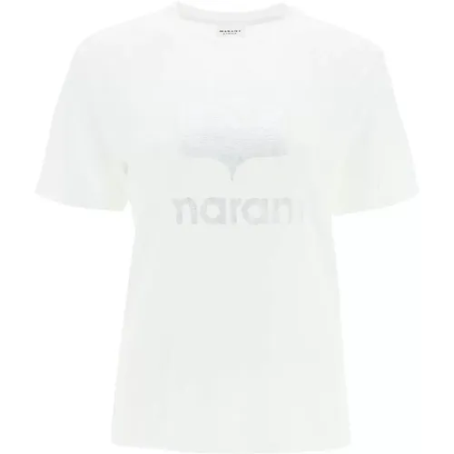 Vintage Metallic Logo T-Shirt , Damen, Größe: M - Isabel Marant Étoile - Modalova