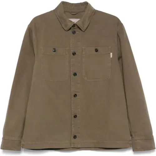 Light Jackets, male, , Size: 4XS Buttoned Coat with Pockets - Baracuta - Modalova