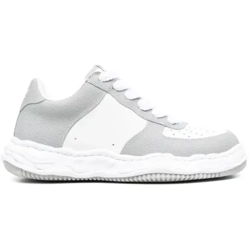 Wayne LOW Original Sole Basket Leather LOW TOP Sneaker Grey/White , male, Sizes: 4 UK, 3 UK, 5 UK, 2 UK, 8 UK - Mihara Yasuhiro - Modalova