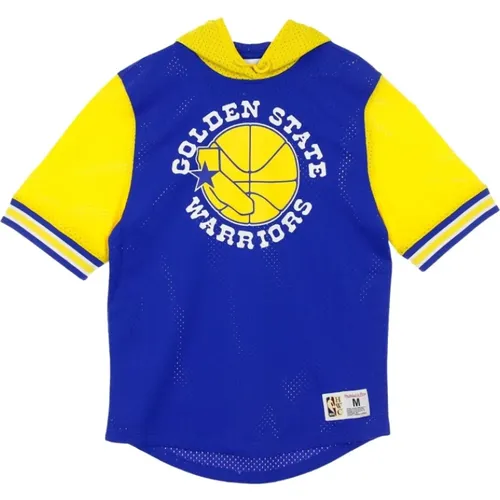 Hoodies, male, , Size: M Light Sweatshirt Short sleeve NBA Buzzer Beater Mesh Hoody Hardwood Classics Goldwar - Mitchell & Ness - Modalova