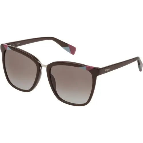 Braune Acetat-Sonnenbrille für Frauen mit braunem Glas - Furla - Modalova