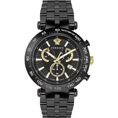 Bold Chrono Stainless Steel Watch , male, Sizes: ONE SIZE - Versace - Modalova